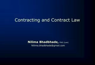 Contracting and Contract Law