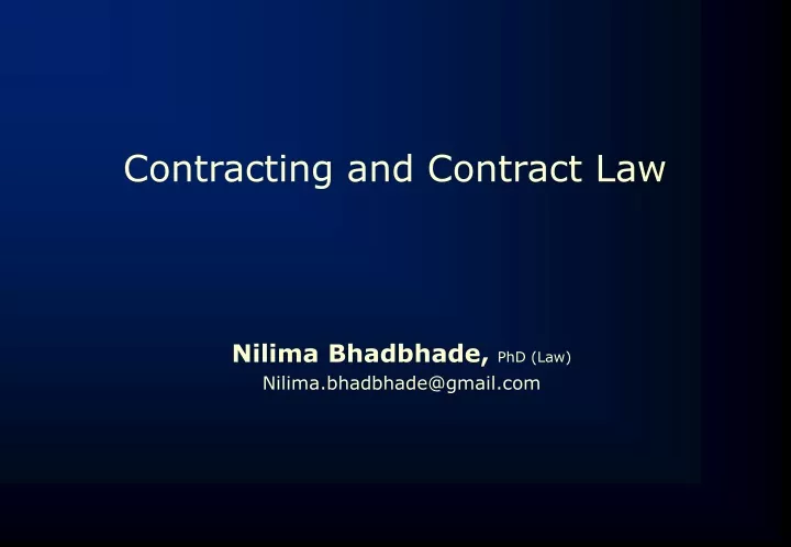 contracting and contract law