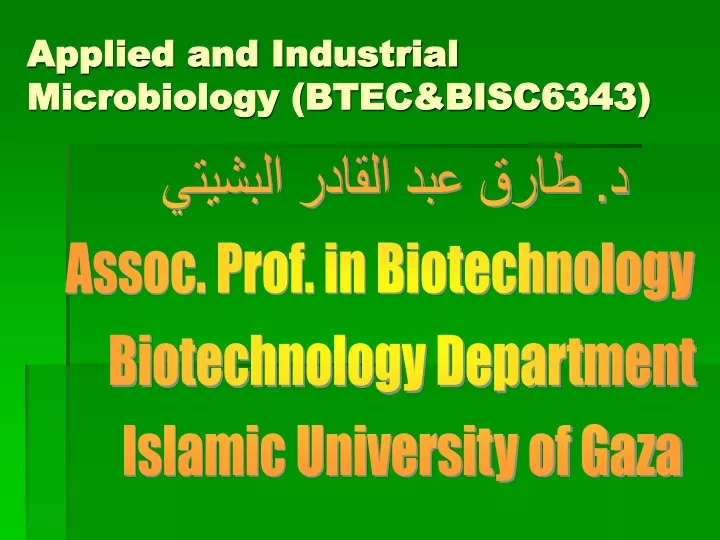 applied and industrial microbiology btec bisc6343