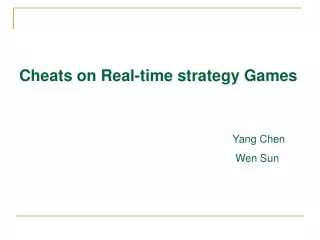 Cheats on Real-time strategy Games