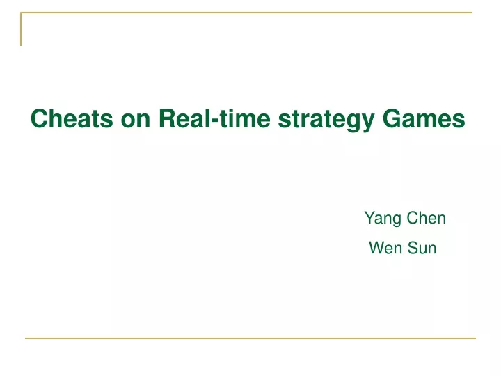 cheats on real time strategy games