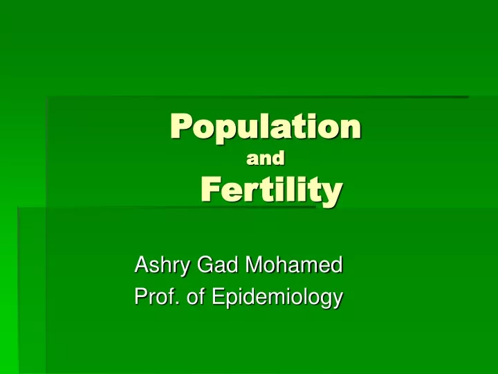 population and fertility