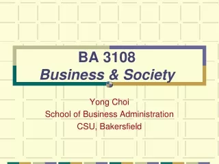 BA 3108 Business &amp; Society