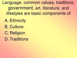 Ethnicity Culture Religion Traditions