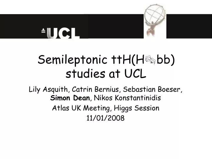 semileptonic tth h bb studies at ucl