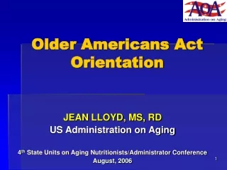 Older Americans Act Orientation