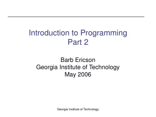 Introduction to Programming Part 2