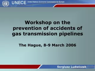 Workshop on the prevention of accidents of gas transmission pipelines The Hague, 8-9 March 2006