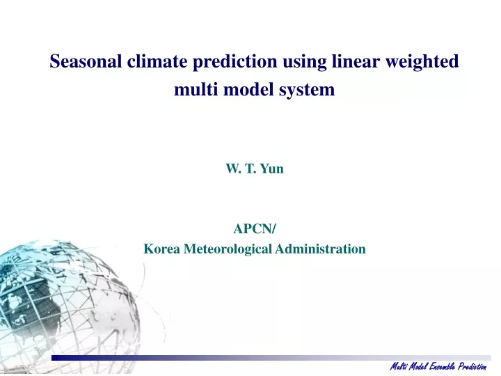 seasonal climate prediction using linear weighted