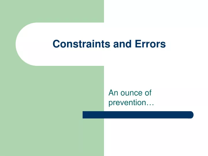 constraints and errors