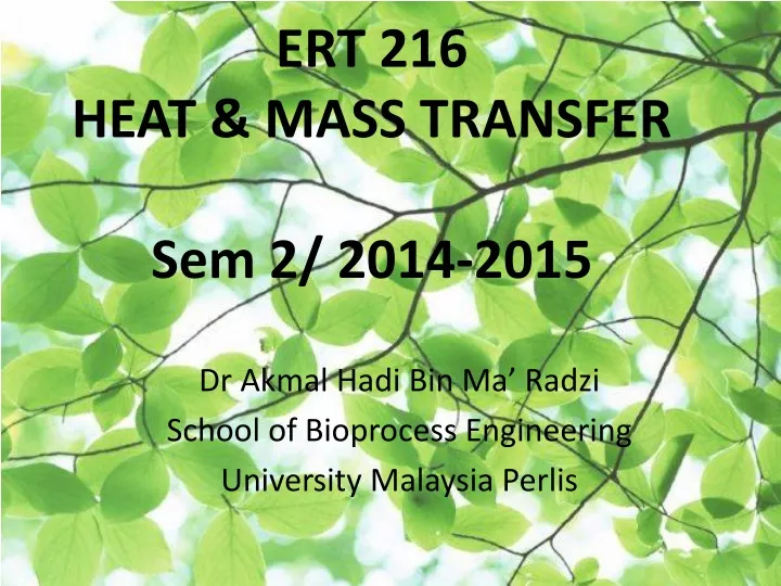 ert 216 heat mass transfer sem 2 2014 2015