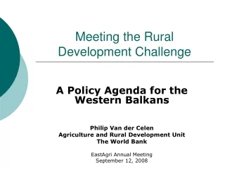 Meeting the Rural Development Challenge