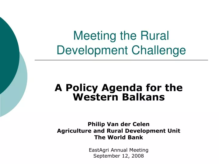 meeting the rural development challenge