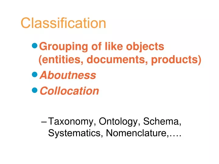 classification