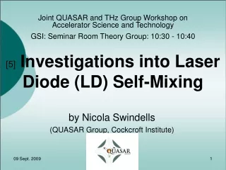 [5]  Investigations into Laser Diode (LD) Self-Mixing