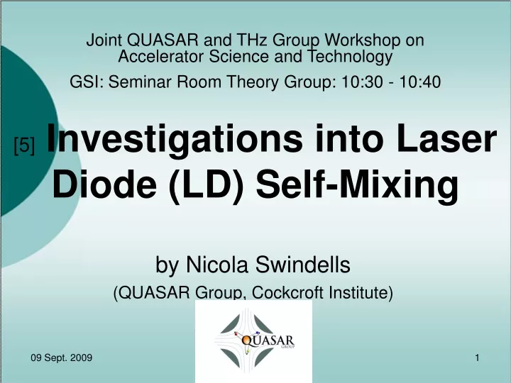 5 investigations into laser diode ld self mixing