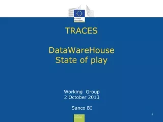TRACES DataWareHouse State of play