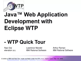 Java™ Web Application Development with Eclipse WTP - WTP Quick Tour