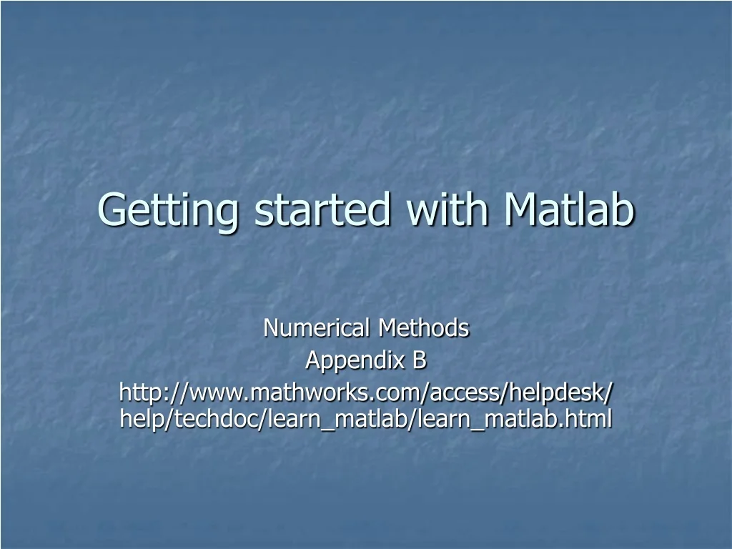 PPT - Getting Started with MATLAB: Basics and Techniques for Beginners ...