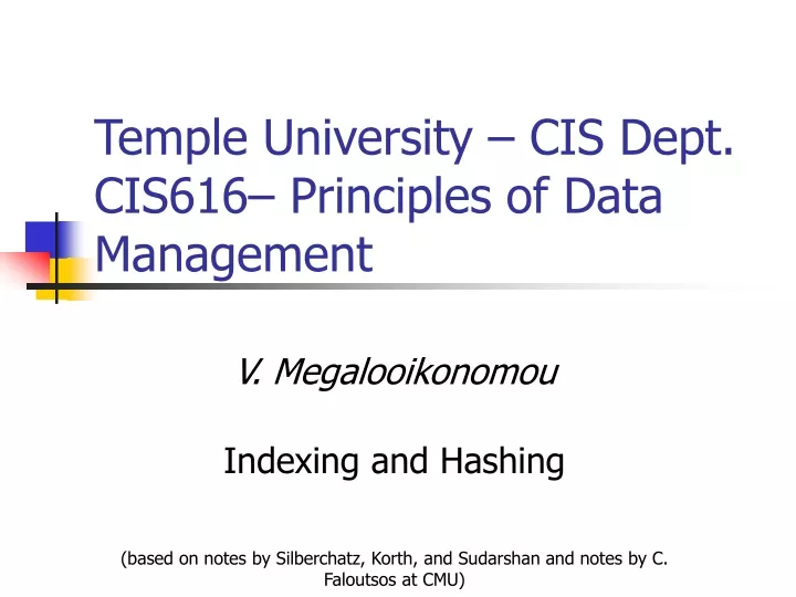 temple university cis dept cis616 principles of data management