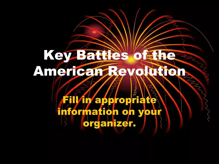 key battles of the american revolution