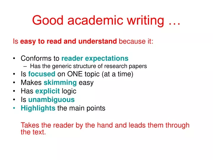 good academic writing