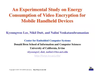 An Experimental Study on Energy Consumption of Video Encryption for Mobile Handheld Devices