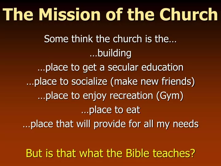the mission of the church
