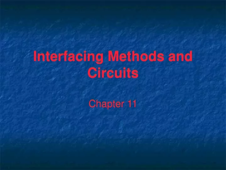 interfacing methods and circuits