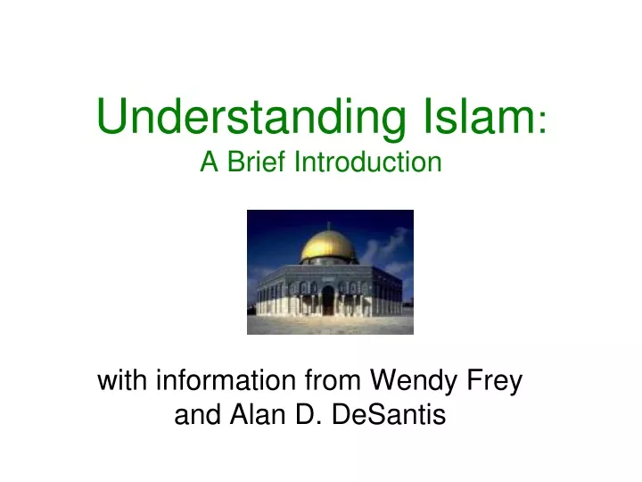 understanding islam a brief introduction