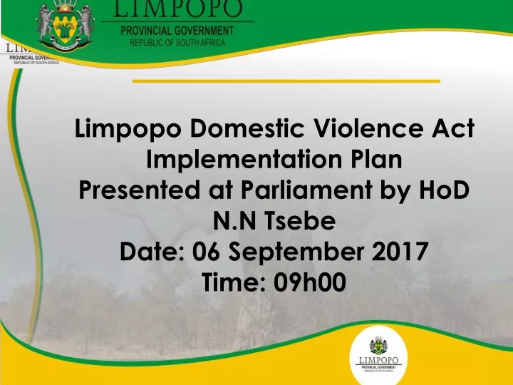 limpopo domestic violence act implementation plan