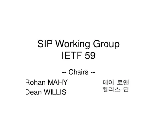 SIP Working Group IETF 59