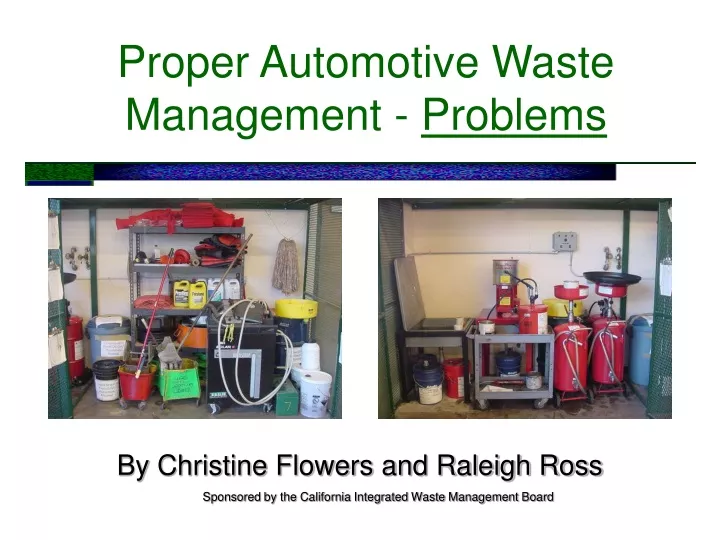 proper automotive waste management problems