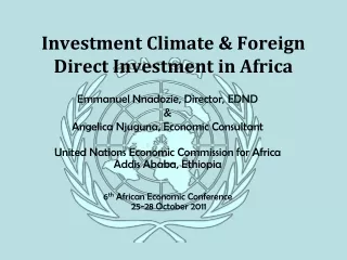 Investment Climate &amp; Foreign Direct Investment in Africa