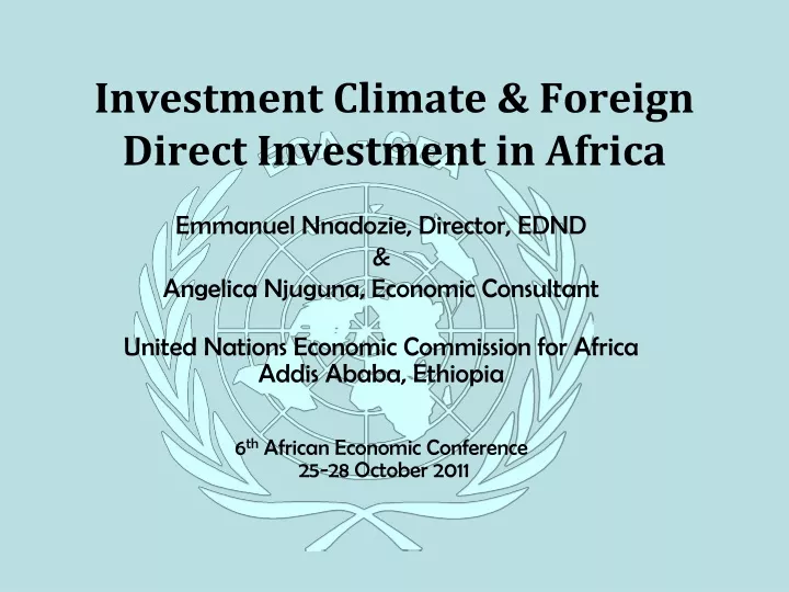 investment climate foreign direct investment in africa