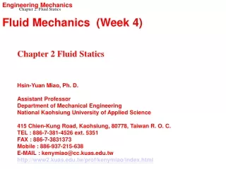 Chapter 2 Fluid Statics