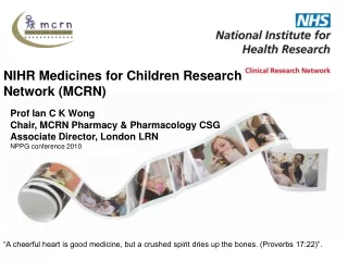 NIHR Medicines for Children Research  Network (MCRN)