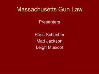 Massachusetts Gun Law