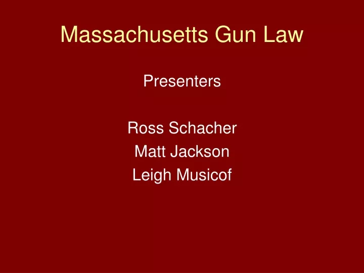 massachusetts gun law
