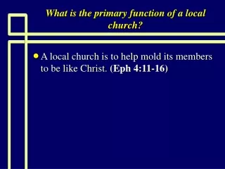 What is the primary function of a local church?