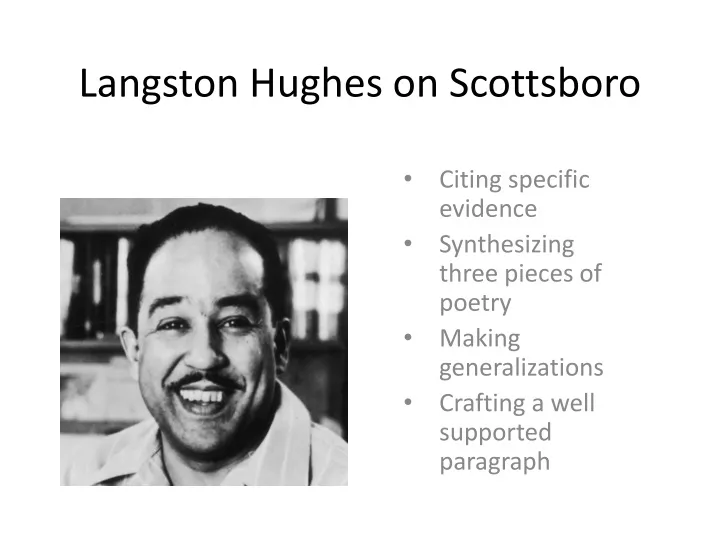 langston hughes on scottsboro