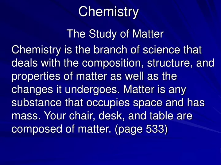 chemistry