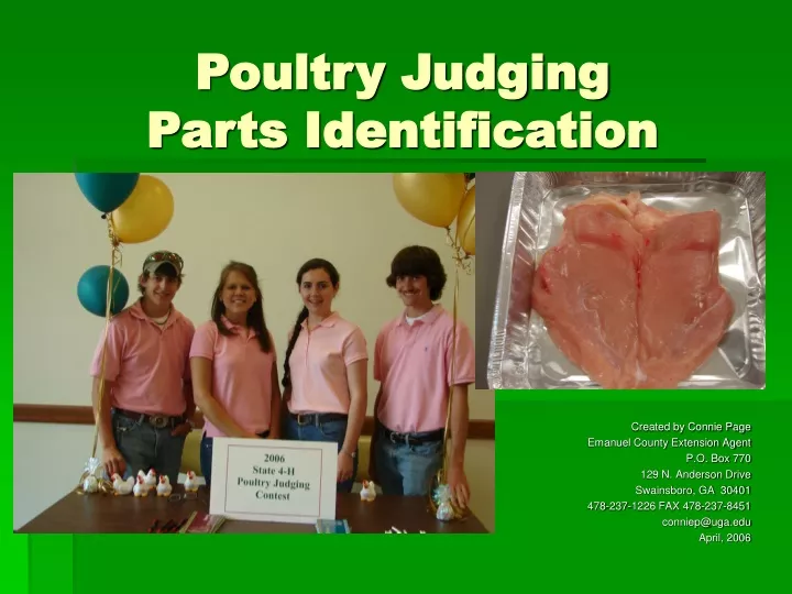 poultry judging parts identification