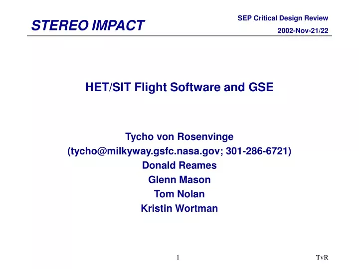 het sit flight software and gse