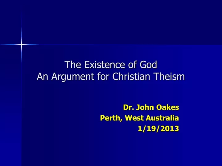 the existence of god an argument for christian theism