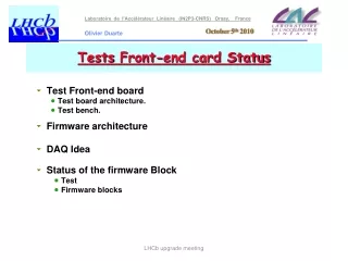 Tests  Front-end card Status