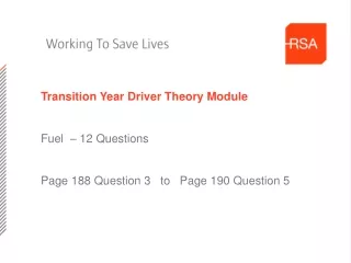 Transition Year Driver Theory Module Fuel  – 12 Questions