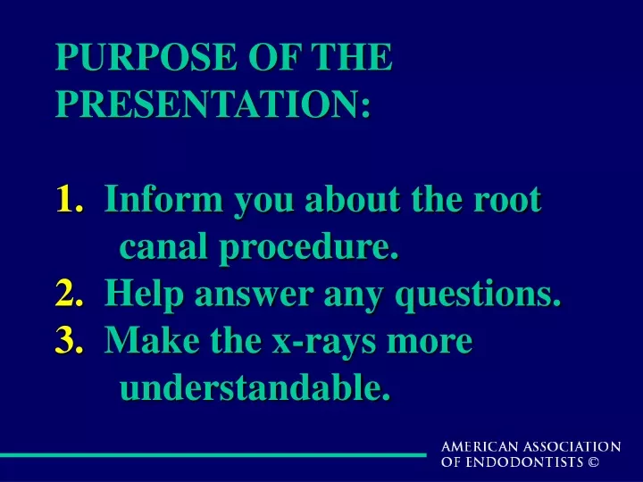 purpose of the presentation 1 inform you about