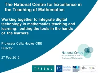 The National Centre for Excellence in the Teaching of Mathematics