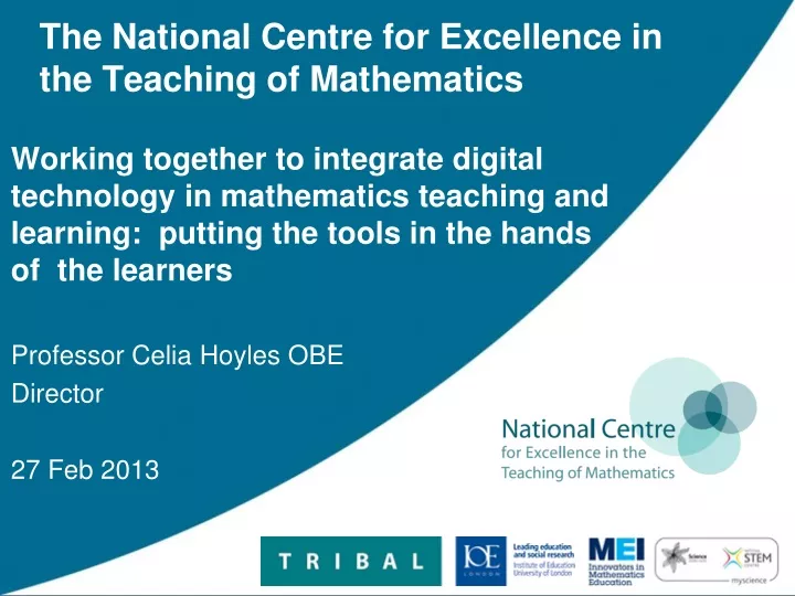 the national centre for excellence in the teaching of mathematics